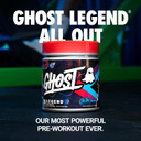 Ghost Legend All Out V2 Pre-Workout Powder, Blue Raspberry - 20 Servings - Pre-Workout Supplement For Men & Women - Energy & Pumps - Caffeine, Citrulline, Beta Alanine, Betaine, No3-T - Sugar Free