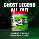 Ghost Legend All Out V2 Pre-Workout Powder, Warheads Sour Green Apple - 20 Servings - Pre-Workout Supplement For Men & Women - Energy & Pumps - Caffeine, Citrulline, Beta Alanine, Betaine & No3-T