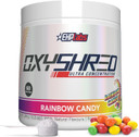 Ehp Labs Oxyshred Pre Workout Powder - Preworkout Powder With L Glutamine & Acetyl L Carnitine, Energy Boost Drink - Rainbow Candy, 60 Servings