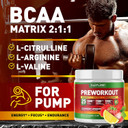 Built By Nature Pre Workout Powder With Beta Alanine, Creatine Monohydrate, Bcaa, L Citrulline, L Arginine And Caffeine - Strawberry Lemonade Flavor - 25 Servings