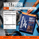 Reebok Whey Protein Powder + Collagen Peptides | 25G Protein With 9 Essential Amino Acids | Muscle Recovery, Joint & Gut Support | Informed-Sport Certified | Reebuild Chocolate Fudge Flavor, 1.3 Lb