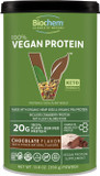 Biochem Vegan Protein Powder  20G Plant-Based Protein With Pea, Hemp & Cranberry  Chocolate Flavor  Keto Friendly, Certified Vegan, Gluten Free, Kosher  13.6 Oz