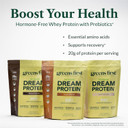 Greens First Dream Protein Powder Whey - 20G Protein Per Serving - Hormone-Free With Prebiotics - Non-Gmo - No Artificial Sweeteners/Msg/Aspartame (Rich Dutch Chocolate, 28.04 Oz)