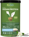 Biochem Vegan Protein Powder  20G Plant-Based Protein For Muscle Support  Organic Pea, Hemp & Cranberry Protein  Low Carb, Low Fat, Gluten-Free, Non-Gmo, Keto-Friendly  Vanilla Flavor  12.2 Oz