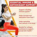 Organic Vitamin C Gummies 120Mg For Adults, Sugar Free, Daily Immune Defense, Raw Antioxidant, 100% Whole Food Chewable Vitamin C Supplement From 1200Mg Berries & Fruits For Collagen, Vegan, 60 Counts