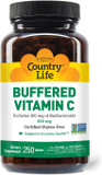 Country Life Vitamin C Buffered With Bioflavonoids, 500Mg, 250 Tablets, Certified Gluten Free, Certified Vegan