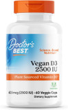 Doctors Best Vegan D3 2500 Iu (Vitashine), Plant Sourced Vitamin D3, Non-Gmo, Gluten Free, Soy Free, Vegan 60 Veggie Caps
