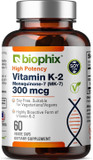 Biophix Vitamin K2 Mk-7 300Mcg, 60 Vegan Capsules  High-Potency Supplement For Bone Strength And Immune Health