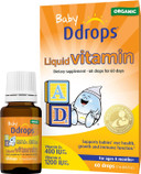 Ddrops® Baby Organic Liquid Vitamins A&D Drops For Infants, 60 Drops. Supports Babies Eye Health, Bone Development And Immune Function. Certified Organic, Non-Gmos, Allergy-Friendly