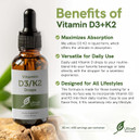Vitamin D And K2 Drops - Liquid Vitamin D3 With K2 Supplements For Adults - Easy-To-Take, Flavor-Free, Highly Absorbable Vit D3 And K2 Supplements, Made In Usa (30 Ml)