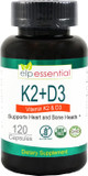 Elp Essential Vitamin K2 With D3 Supplement Bone And Heart Health,Capsules K2+D3 Vitamins 120 Capsules