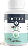 Freeda Vegan Vitamin C 500Mg  Kosher Immune Support & Antioxidant  Helps Maintain Healthy Skin & Hair, Supports Iron Absorption  No Gluten, No Lactose, No Artificial Flavor Or Color  250 Tablets