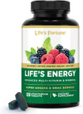 Life'S Fortune Life'S Energy Advanced Multi-Vitamin And Mineral For Men & Women, Non-Gmo - Super Greens - Orac Berries - Antioxidants - Enzymes - Iron Free - Gmp Tested, 120 Veggie Tablets