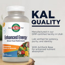 Kal® Enhanced Energy Multivitamin | Whole Food Based Vitamins & Minerals W/ Antioxidants, Digestive Enzymes & Natural Carotenoids | 180 Capsules