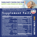 Power By Naturals Methyl Multi One - Iron-Free Methylated Multivitamin With Quatrefolic 5-Mthf, Active B12, P5P, Coq10 & Zinc For Mthfr Support - Energy & Focus Formula - 60 Capsules (2-Month Supply)