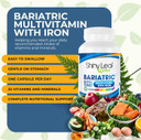 Shiny Leaf Bariatric Multivitamin With Iron - 45 Mg For Gastric Bypass, Sleeve Gastrectomy, Roux-En-Y, Duodenal Switch - 22 Vitamins & Minerals, Asmbs Compliant, Vegetarian, Made In Usa, Gmp, 180 Ct