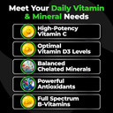 Species Nutrition V-Mineralyze All-Purpose Multivitamin, Vitamin C And D3, Chelated Minerals, Blueberry Extract With Anti-Oxidant Properties, 300 Capsules