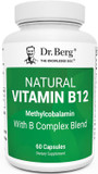 Dr. Berg Natural Vitamin B12 1000 Mcg With B Complex Blend - Methylcobalamin B12 For Energy, Nerve Health, And Cognitive Function* - Methylated B12 With Folate - 60 Capsules (2-Month Supply)