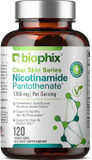 Biophix B-3 Nicotinamide Pantothenate 1350 Mg 120 Vcaps - Clear Skin Series B5 Pantothenic Acid Natural Flush-Free Nicotinic Amide Niacin - Supports Skin Cell Health