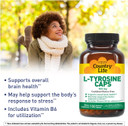 Country Life L-Tyrosine 500Mg With Vitamin B6 Supplement - Certified Gluten-Free, Vegetarian, Kosher, Boosts Focus & Energy, Supports Brain Health, Enhances Mental Clarity, Non-Gmo - 100 Capsules