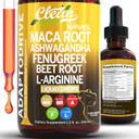 Clean Nutra Organic Maca Root Liquid Drops With Ashwagandha, Fenugreek, Beet Root And L-Arginine Liquid Multivitamin For Women And Men - Adapto Drive