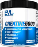 Evlution Nutrition Creatine 5000 - Supports Faster Recovery, Lean Muscle Growth & Performance - Pre & Post Workout Powder - 5000Mg Pure Creatine Monohydrate Per Serving - 60 Servings - Unflavored