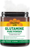 Country Life Glutamine Pure Powder - 5000Mg L-Glutamine - Muscle Tissue, Gut Health, Immune Support - Gluten-Free Certified - Ideal Pre/Post Workout Amino Acid Supplement, 55 Servings, 9.7Oz