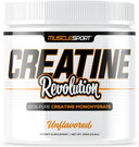 Musclesport Creatine Monohydrate Powder - Micronized Creatine Monohydrate - Energy, Strength & Endurance - 300G, Unflavored
