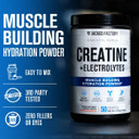 Jacked Factory Creatine + Electrolytes - Creatine Monohydrate With Taurine, Calcium, Sodium, & Potassium To Increase Muscle Growth, Strength, Hydration, & Endurance - 50 Servings, Blue Raspberry