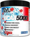 Evl Bcaas Amino Acids Powder - Bcaa Powder Post Workout Recovery Drink And Stim Free Pre Workout Energy Drink Powder - 5G Branched Chain Amino Acids Supplement For Men - Rocket Pop