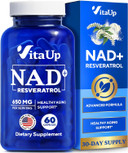 Nad+ Resveratrol Supplement - Usa Made Trans Resveratrol Nad Supplement 650Mg - Nicotinamide Adenine Dinucleotide Capsules For Healthy Aging, Energy & Focus Support - 60 Count