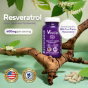 Trans-Resveratrol Supplement  Usa Made Resveratrol Capsules 600Mg - Standardized To 98% Trans-Resveratrol  Antioxidant For Healthy Aging, Energy & Cardiovascular Support  60 Capsules
