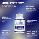 Research Verified Coq10-100% Pure Extra Strength 300Mg Coq10  Improved Absorption And Bioavailability With Bioperine - Boost Antioxidant Levels, Improve Cardiovascular Health, 60 Vegan Capsules