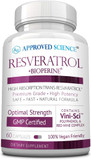 Approved Science® Resveratrol - 1000 Mg Of Trans Resveratrol - 250 Mg Of Polyphenol - 98% Purity Level - Includes Bioperine® - 60 Vegan Friendly Capsules - 1 Bottle