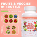 Vital Super Fruits & Veggies - Daily Superfood Capsules For Adults - Fruit And Veggies Supplement To Boost Immunity & Energy - 2-In-1 Formula For Overall Wellness - Fruit And Vegetable Capsules