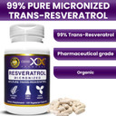 Genex Formulas 99% Micronized Trans-Resveratrol With Bioperine For Absorption 1000Mg | Pure Organic Pharmaceutical Grade Trans-Resveratrol Capsules For Healthy Aging, 120 Capsules (3)