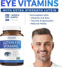 Lutein Eye Vitamins (Non-Gmo) Vision Support Supplement For Tired And Dry Eyes - Maintain Vision Health With Zinc & Powerful Bilberry, Milk Thistle, Grape Seed, And Turmeric Extracts - 60 Capsules