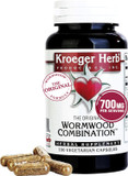 Kroeger Herb Products, Wormwood Herb, Black Walnut, Clove, Quassia, Worm Wood Detox Cleanse - Wormwood Capsules, Non-Gmo, Gluten Free, No Preservatives Or Fillers - 200 Capsules, Made In Usa