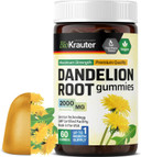 Bio Krauter Dandelion Root Gummies 2000 Mg - 60 Dandelion Root Supplement Chews - Vegan Digestive & Liver Support - Vegan, Gelatine-Free Formula
