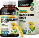 Bio Krauter Dandelion Root Supplement - 1800 Mg Strength - 250 Count - Dandelion Root Capsules - Vegan Capsules For Liver Support & Immunity