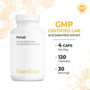 Supersmart - Rehab (Advanced Formula) - With Kudzu, Silymarin, Ginger Root, Benfotiamine - All-In-1 Supplement | Non-Gmo & Gluten Free - 120 Vegetarian Capsules