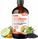 Vev Soursop Bitters Liquid, Graviola Extract Sugar-Free Formula, 16 Fl Oz, 20 In 1, With Black Seed, Moringa & Oregano, Digestive Health & Immune Function, Stress Relief, Sleep Support, Natural Flavor