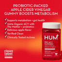 Hum Pro Acv Gummies -100% Organic Apple Cider Vinegar With The Mother, Probiotics For Digestive Health & B12 For Metabolism Support (60 Count)