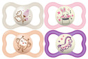 Mam Air Night & Day Baby Pacifier, For Sensitive Skin, Glows In The Dark, 6-16 Months, Girl, 4 Count