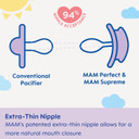 Mam Perfect Night Baby Pacifier, Patented Nipple, Glows In The Dark, 2 Pack, 6-16 Months, Girl Mam Perfect Night Baby Pacifier, Patented Nipple, Glows In The Dark, 2 Pack, 6-16 Months, Girl