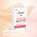 Dove Beauty Bar Soap Rebalancing White Peach & Rice Milk 6 Count For A Nourished And Moisturized Skin, With ¼ Moisturizing Cream Plant-Based Formula, 3.75 Oz