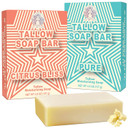Eat My Face Natural Tallow Bar Soap Bundle - Moisturizing & Nourishing, Handmade With Grass-Fed Tallow, Organic Ingredients For All Skin Types - Unscented & Orange And Bergamot Scent - 4.5 Oz