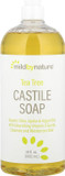 Castile Soap By Mild By Nature - All-In-One Soap For Face, Body, & Hair - With Organic Olive, Jojoba, & Argan Oils - No Parabens, Phthalates, Or Sulfates - Cruelty Free - Tea Tree Scent - 34 Fl Oz