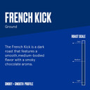 French Kick Ground Coffee, Dark Roast, 12 Oz, Bulletproof Keto Friendly 100% Arabica Coffee, Certified Clean Coffee, Rainforest Alliance, Sourced From Guatemala, Colombia & Brazil
