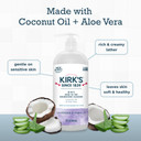 Kirk'S 3-In-1 Head To Toe Nourishing Liquid Cleanser- For Men, Women & Children - Premium Coconut Oil & Aloe Vera- Non Gmo & Vegan - Lavender And Vanilla - 32 Fl Oz
